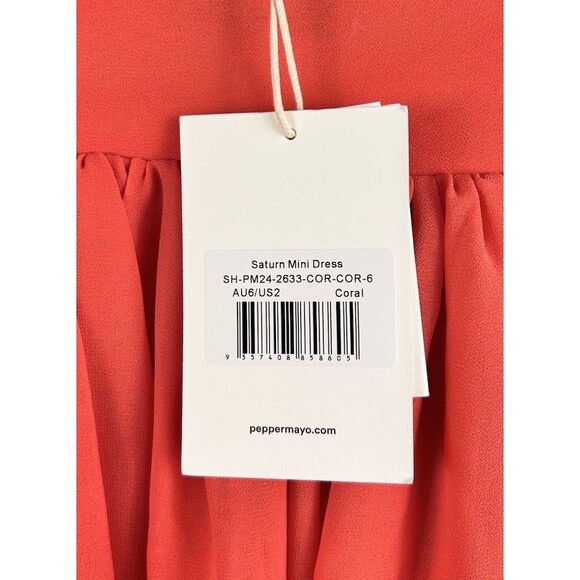 Pepper Mayo Exclusive Saturn Coral Mini  Dress Size 2 NWT - Picture 7 of 10